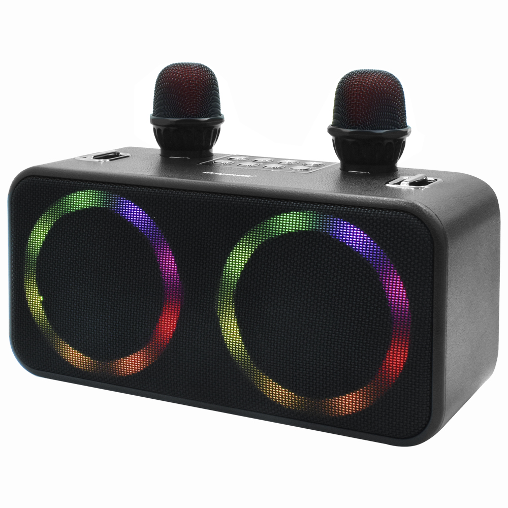 Caixa de Som Ecopower EP-2354 LED / Bluetooth / Karaoke - Preto