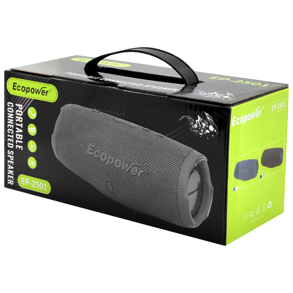 Caixa de Som Ecopower EP-2501 Bluetooth / USB / Aux / FM / TF - Camuflado Verde