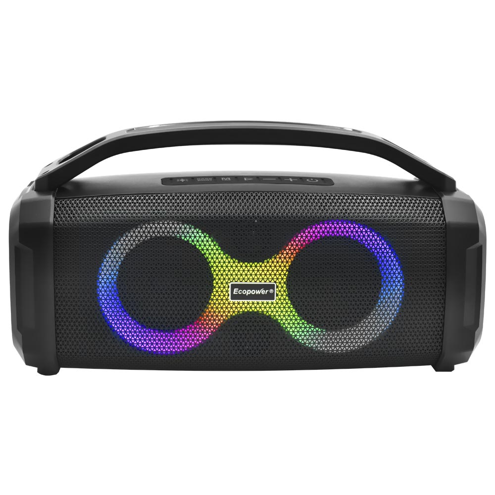 Caixa de Som Ecopower EP-S118 LED / Bluetooth / USB / FM / TF / 3.5MM - Preto