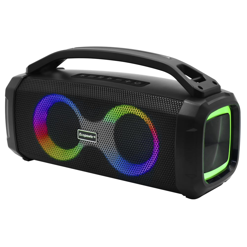 Caixa de Som Ecopower EP-S118 LED / Bluetooth / USB / FM / TF / 3.5MM - Preto