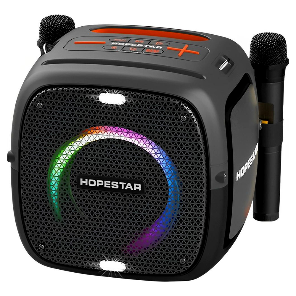 Caixa de Som Hopestar Partyone HS-1324 RGB Bluetooth / USB / TF / Aux - Preto