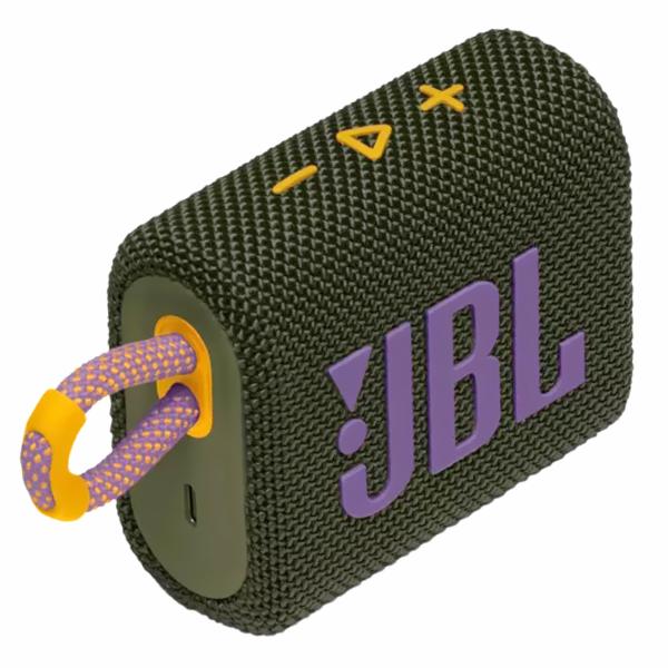 Caixa de Som JBL Go 3 Bluetooth - Verde / Roxo