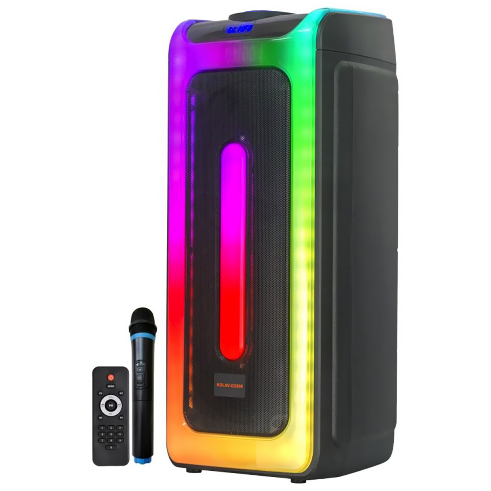 Caixa de Som Kolav D2806 LED RGB Bluetooth / USB / TF / Aux / 8" - Preto