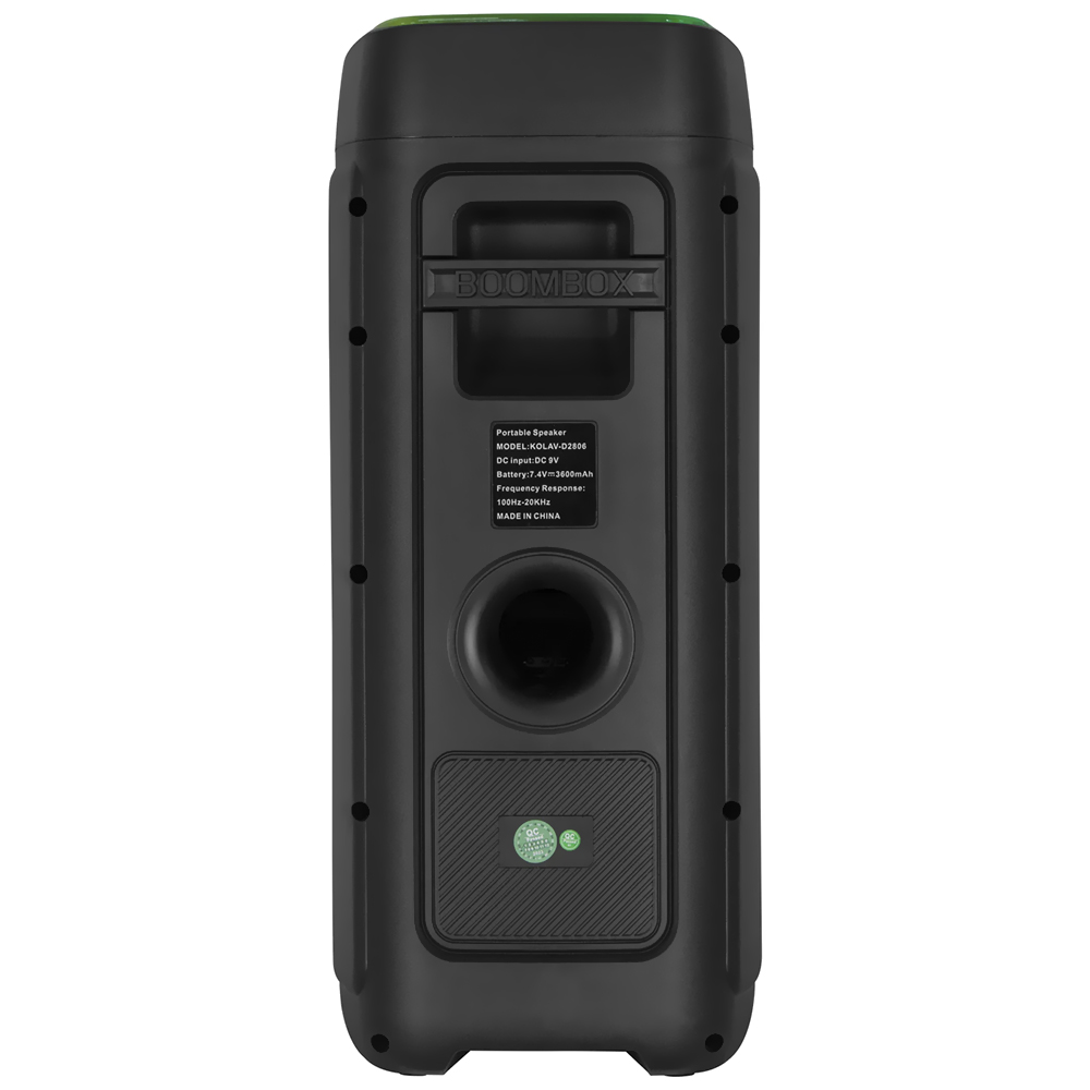 Caixa de Som Kolav D2806 LED RGB Bluetooth / USB / TF / Aux / 8" - Preto