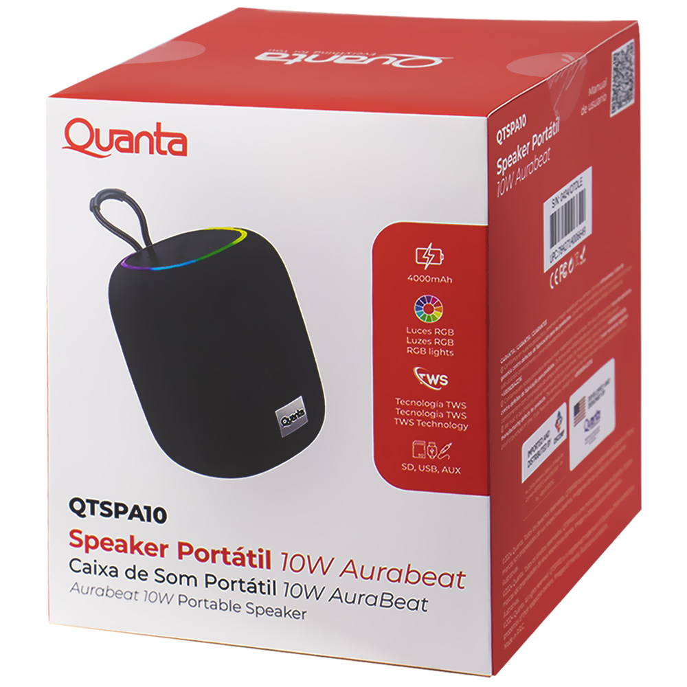 Caixa de Som Quanta QTSPA10 Bluetooth / USB / Micro SD - Azul