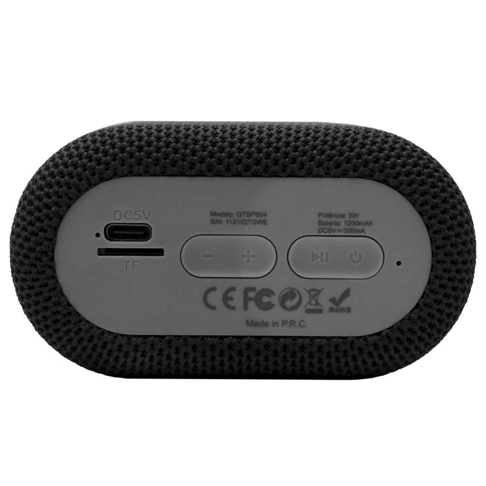 Caixa de Som Quanta QTSPB64 Bluetooth / USB / FM / Micro SD / TWS - Preto