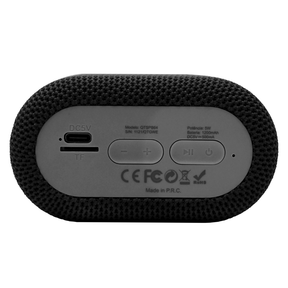 Caixa de Som Quanta QTSPB64N Mini Bluetooth / TWS / FM / microSD - Preto