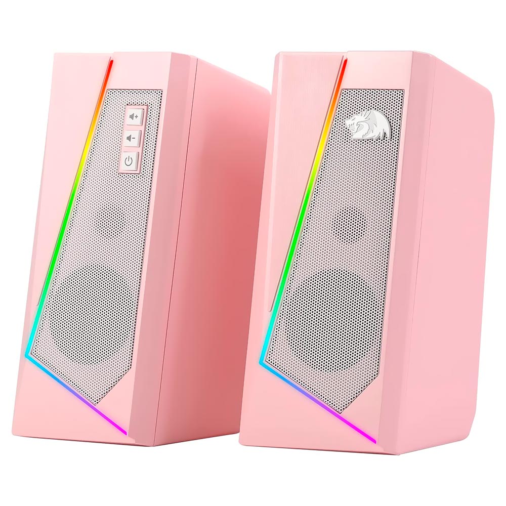 Caixa de Som Redragon GS520P Anvil Gaming RGB / USB / 3.5MM - Rosa 