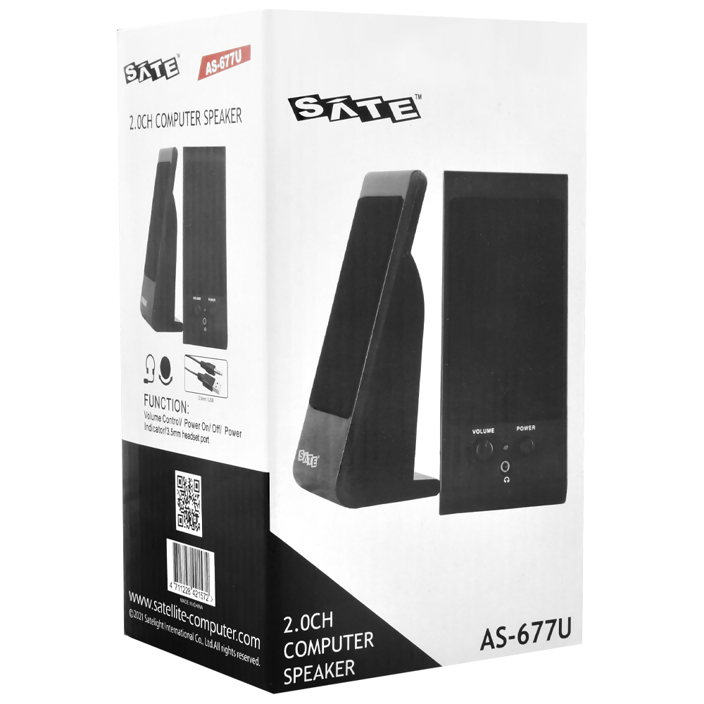 Caixa de Som Satellite AS-677U USB - Preto