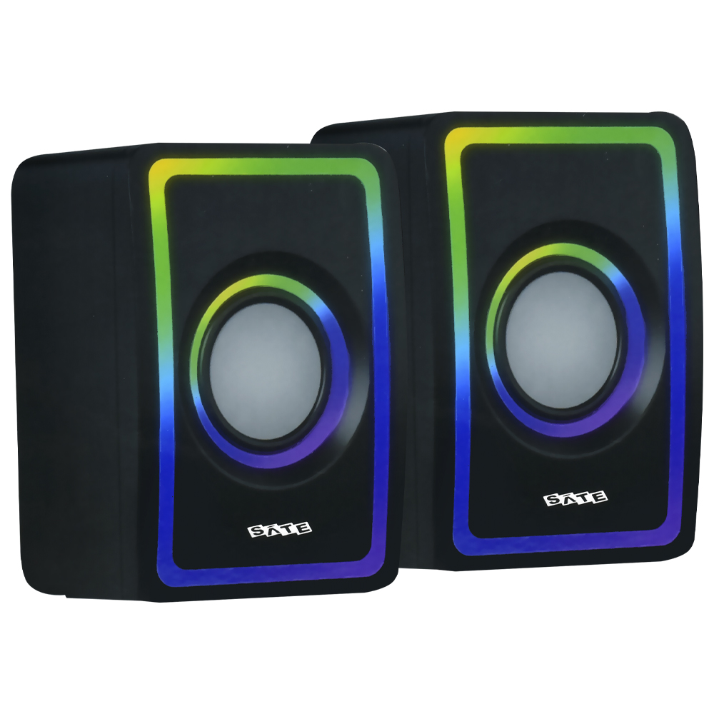 Caixa de Som Satellite AS-92005B Gaming RGB / Bluetooth / USB / Aux - Preto