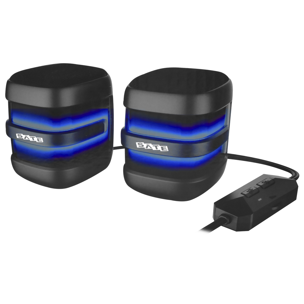Caixa de Som Satellite AS-92008B Gaming RGB / Bluetooth / USB / Aux - Preto