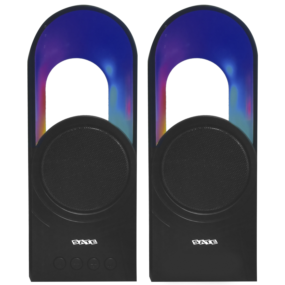 Caixa de Som Satellite AS-92009B Gaming RGB / Bluetooth / USB / Aux - Preto