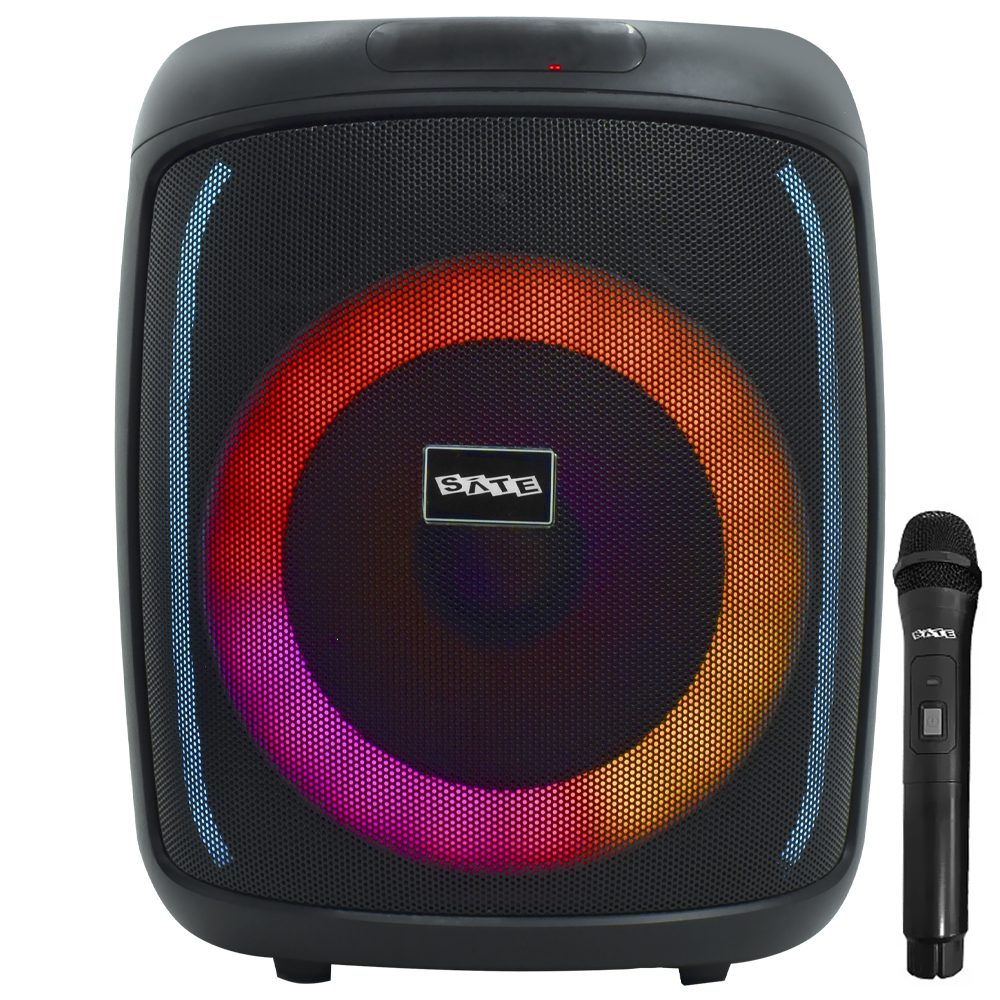 Caixa de Som Satellite AS-L801 RGB / Bluetooth / USB / TF / Aux / Bivolt - Preto