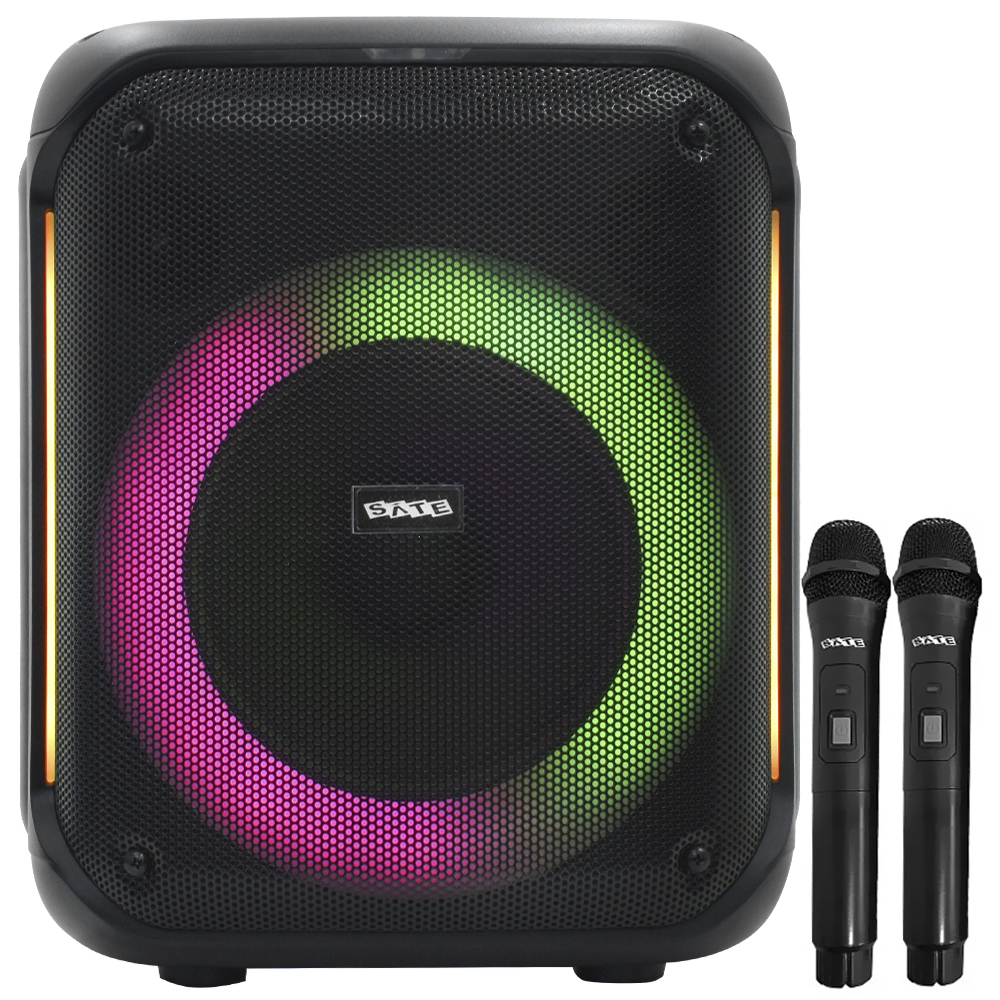 Caixa de Som Satellite AS-L802K RGB / Bluetooth / USB / TF / Aux / Bivolt - Preto