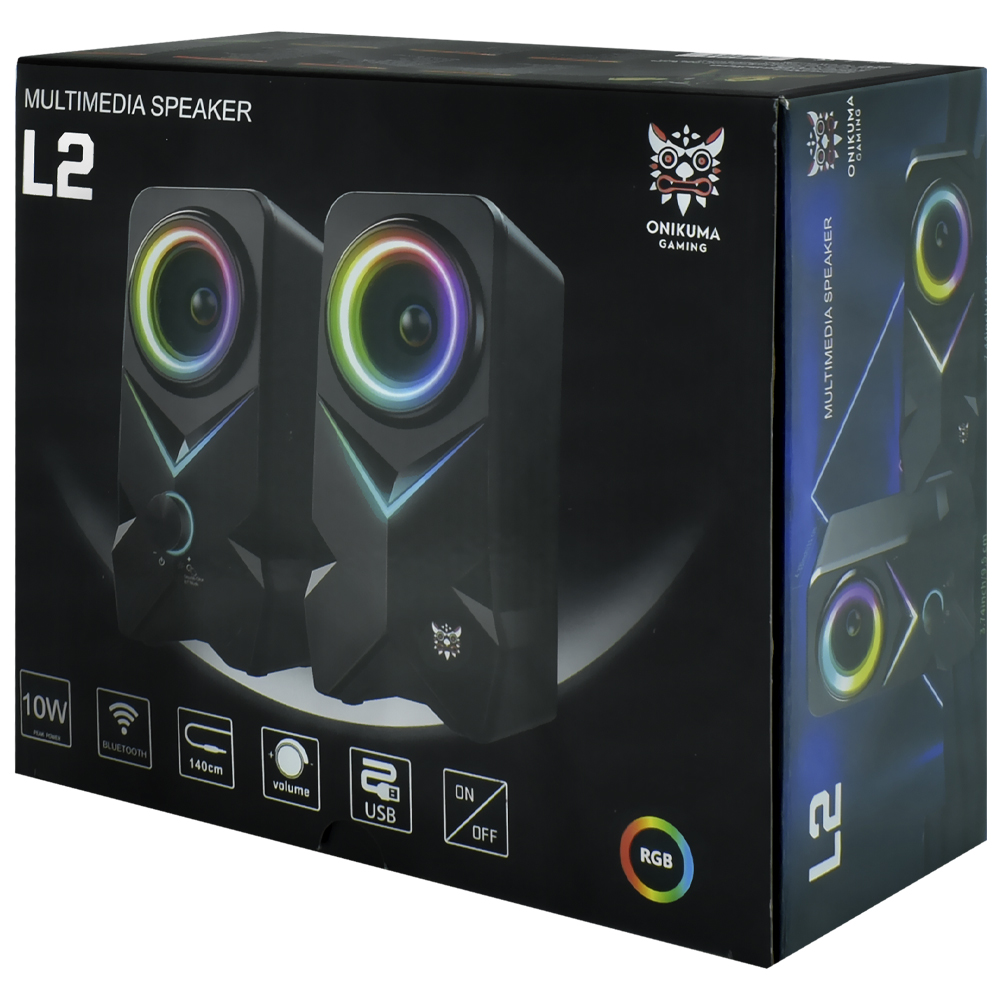 SPEAKER ONIKUMA L2 GAMING RGB BT/USB PRETO