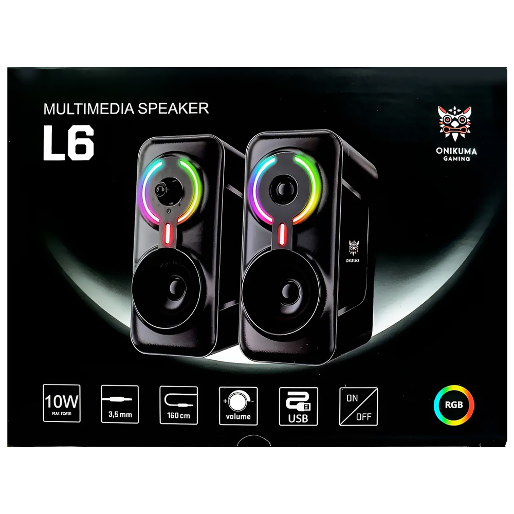 SPEAKER ONIKUMA L6 GAMING RGB USB/3.5MM PRETO