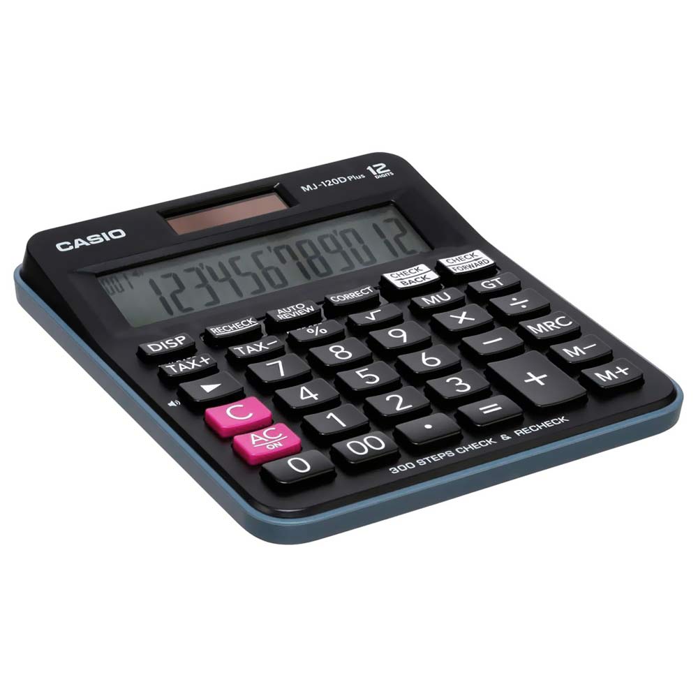 Calculadora Casio MJ-120D Plus 12 Digitos - Preto / Cinza