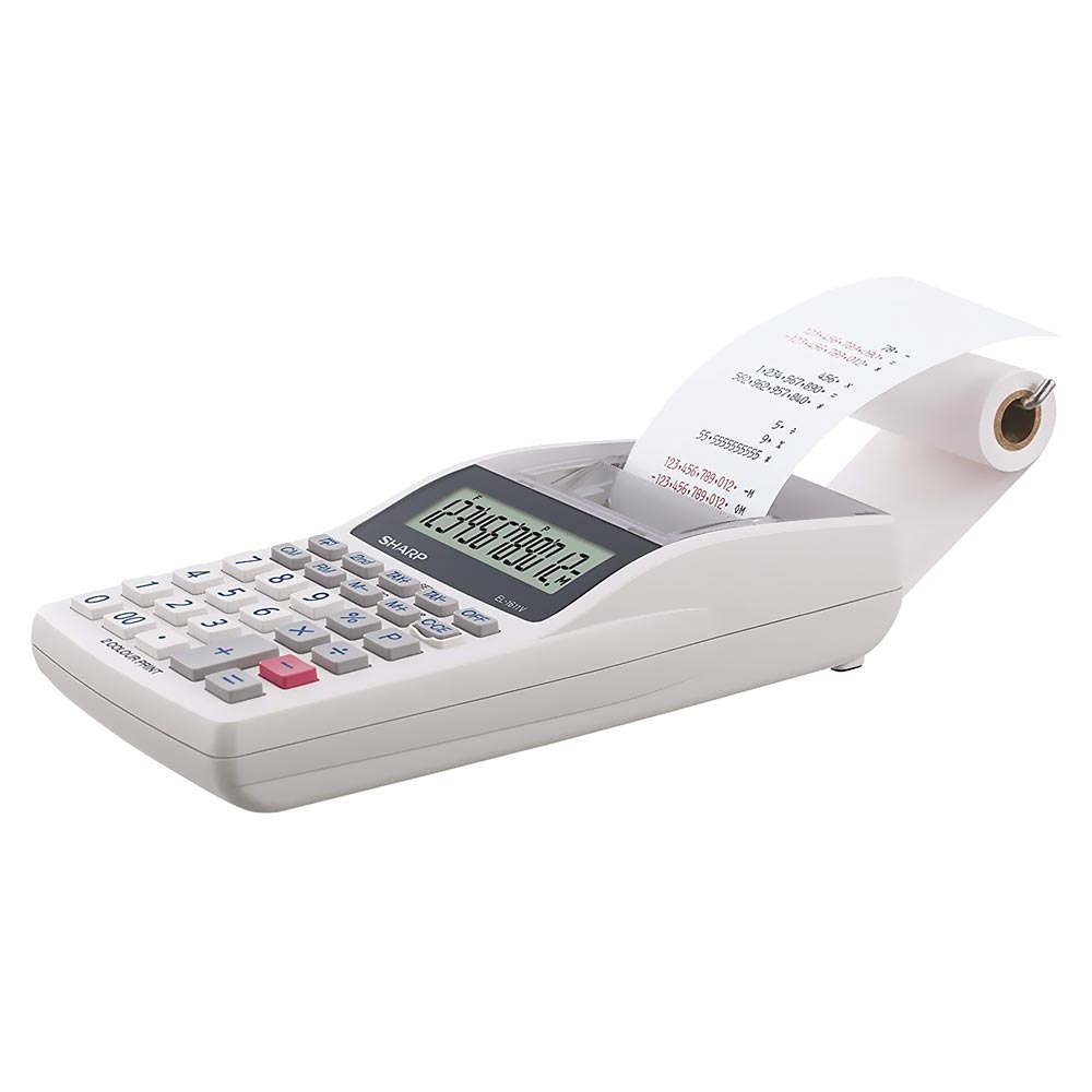 Calculadora Sharp EL-1611V Bobina 12 Digitos - Branco