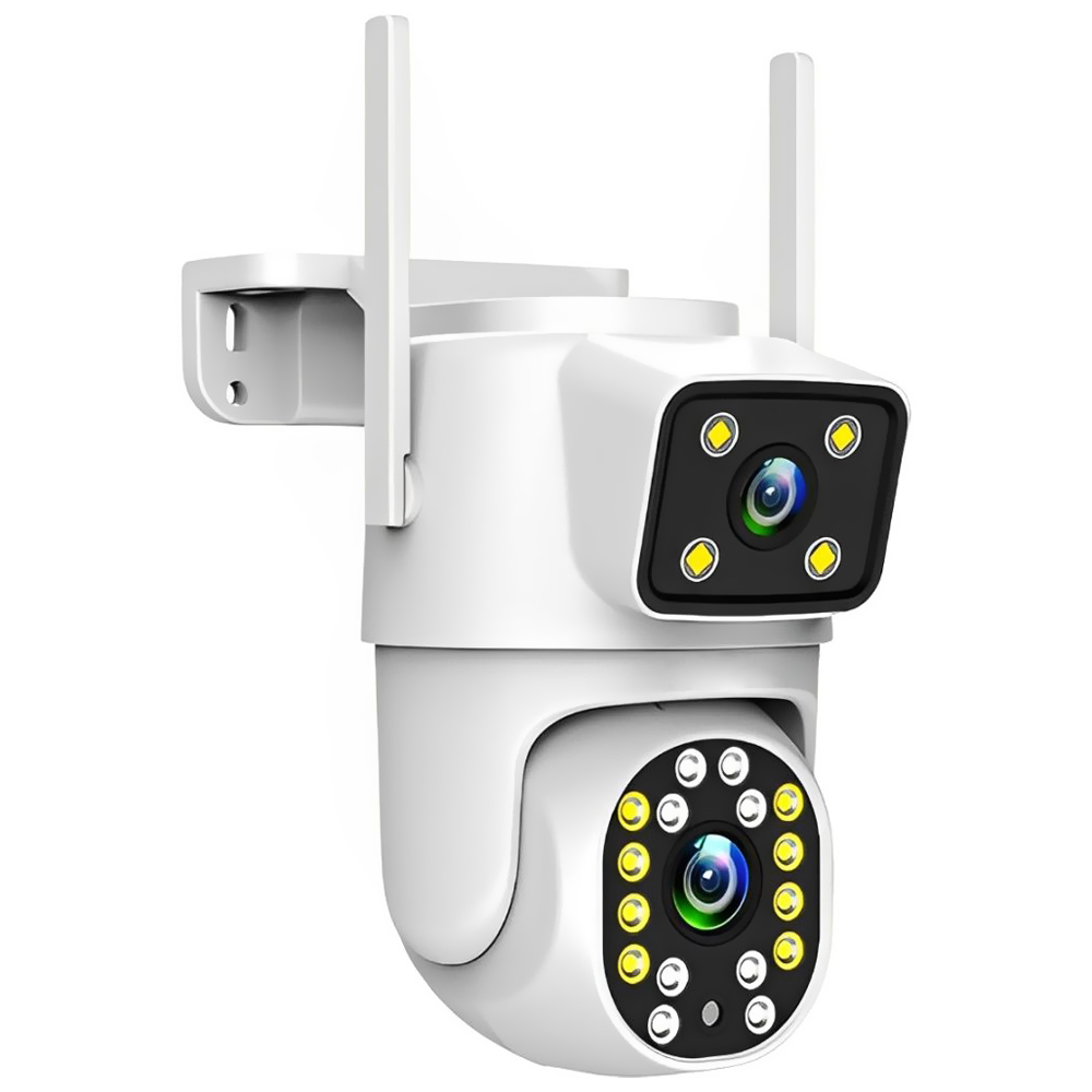 Câmera de Segurança 4LIFE FL22Z 360° Dual Vue Smart Outdoor / Wi-Fi / 2.5K / 4MP - Branco