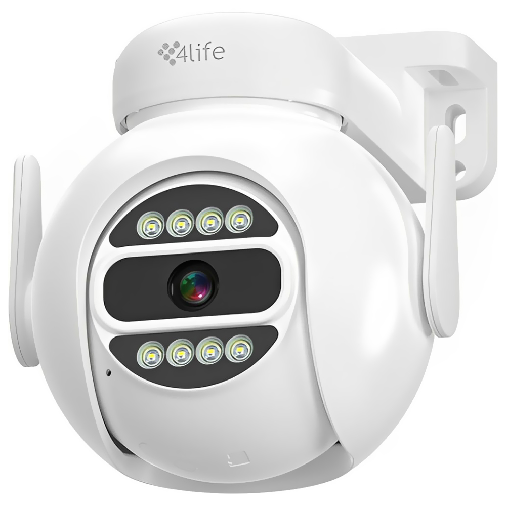 Câmera de Segurança 4LIFE FLD8G 360° Smart Outdoor / Wi-Fi / 2.5K / 4MP - Branco