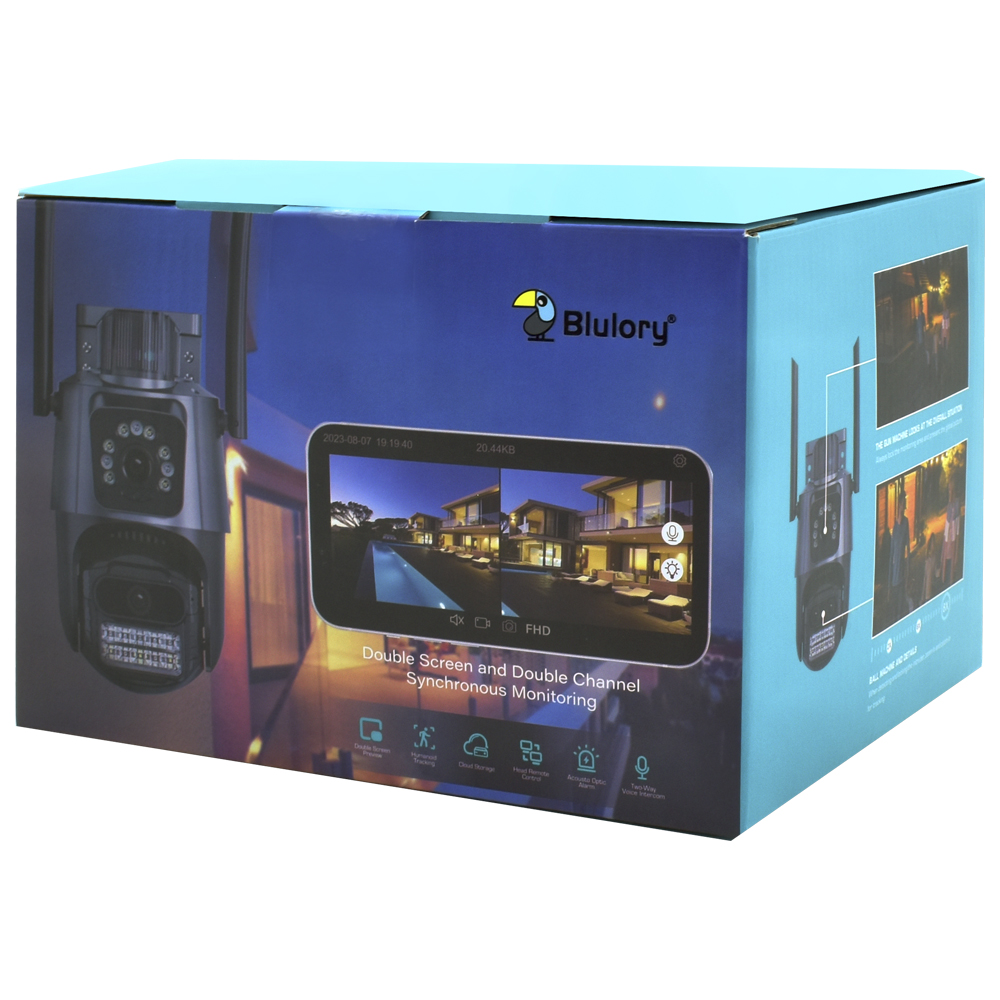 Câmera de Segurança Blulory X3 Pro Outdoor / Smart Wi-Fi / 360° - Preto