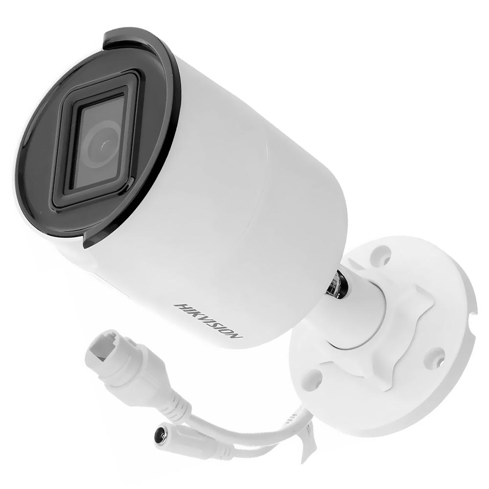 Câmera de Segurança Hikvision DS-2CD2063G2-I Eixir Fixed Mini Bullet Acu Sense Outdoor / 6MP - Branco
