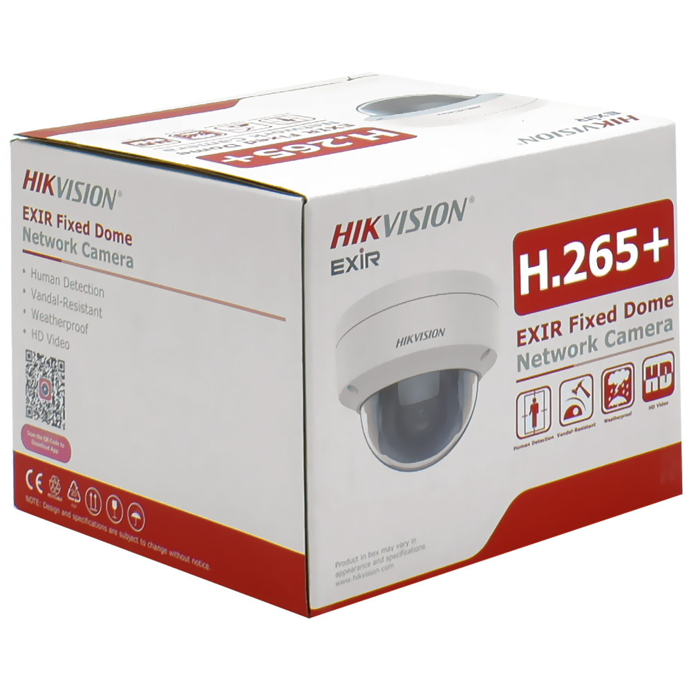 Câmera de Segurança IP Hikvision DS-2CD1143G2-I Exir Fixed Dome HD / IP67 / 2.8MM - Branco