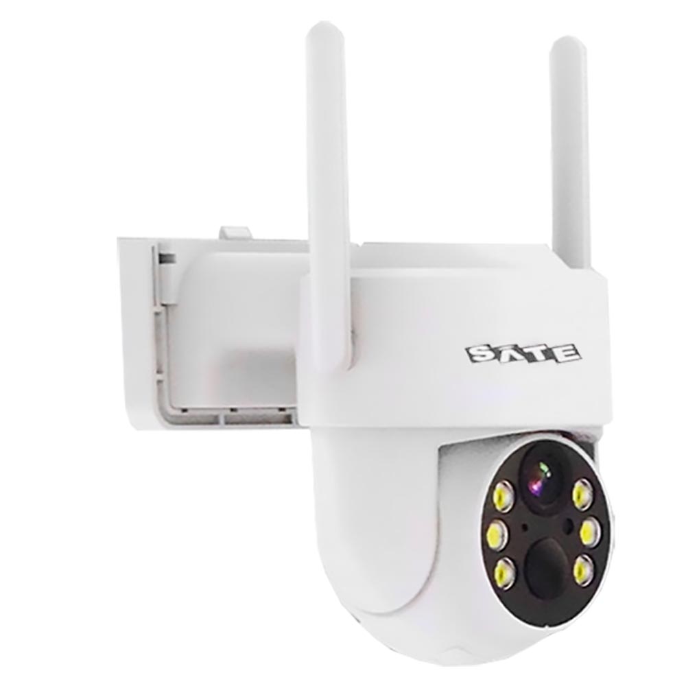 Câmera de Segurança IP Satellite A-CAM007S Outdoor / Painel Solar / Wi-Fi - Branco