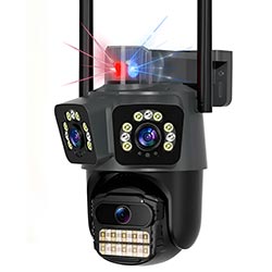 Câmera de Segurança Mannatech SWD2379 Smart Wi-Fi / 360° - Preto / Cinza