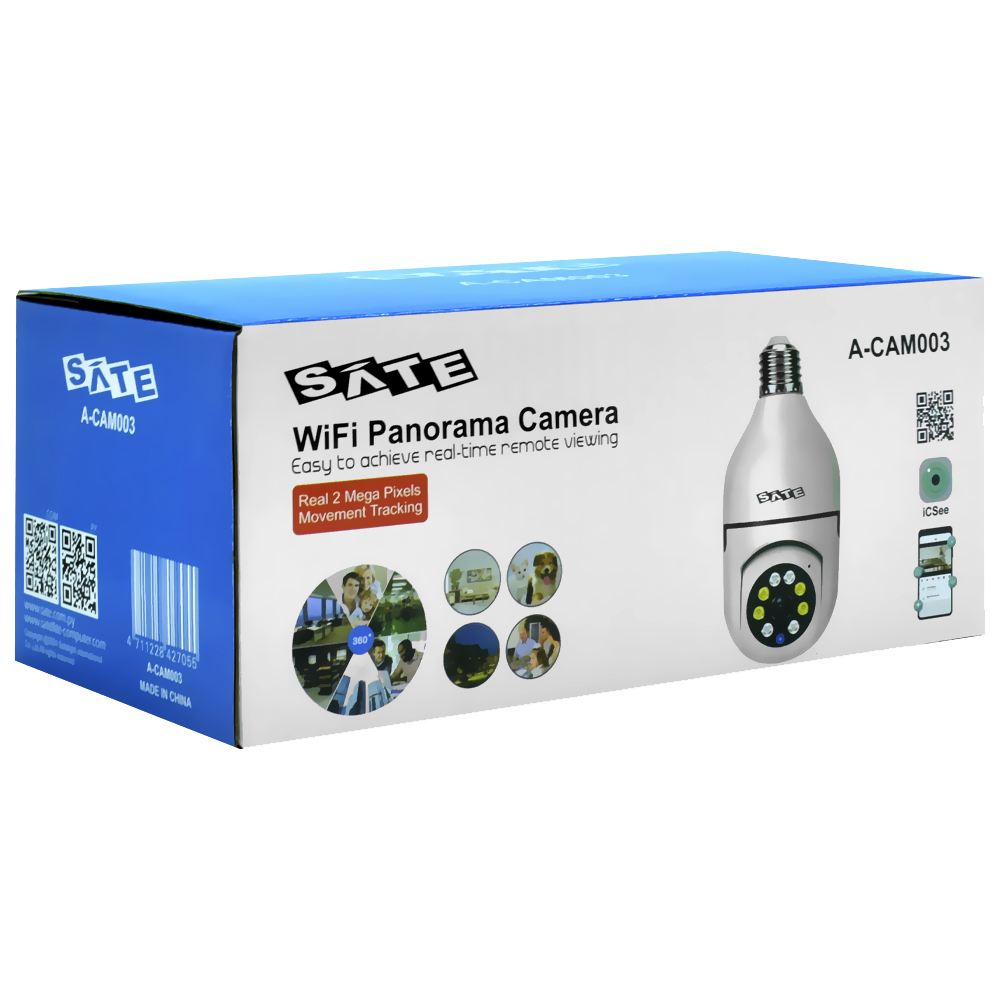 Câmera de Segurança Satellite A-CAM003 Indoor / Smart Wi-Fi / TF / 360° - Branco