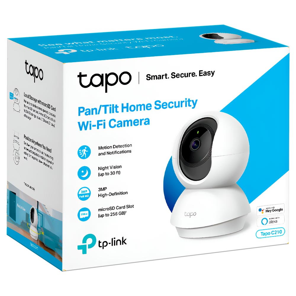 Câmera de Segurança Tp-link Tapo C210 Wifi / 360° / 3MP - Branco