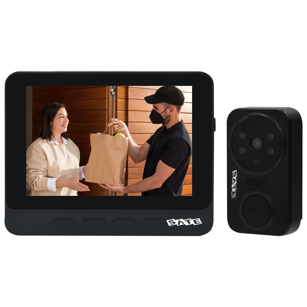 Vídeo Porteiro Satellite A-DB23 Smart Home / Tela 4.3" - Preto