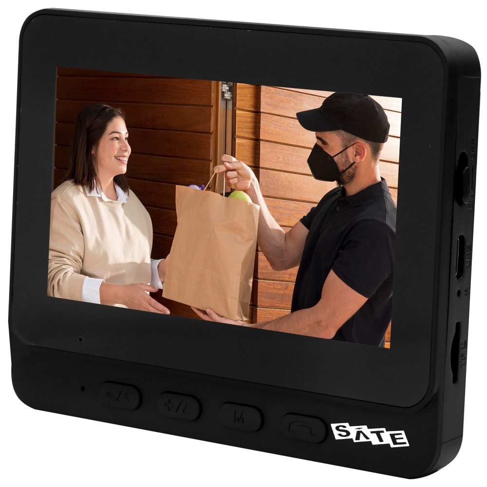 Vídeo Porteiro Satellite A-DB23 Smart Home / Tela 4.3" - Preto