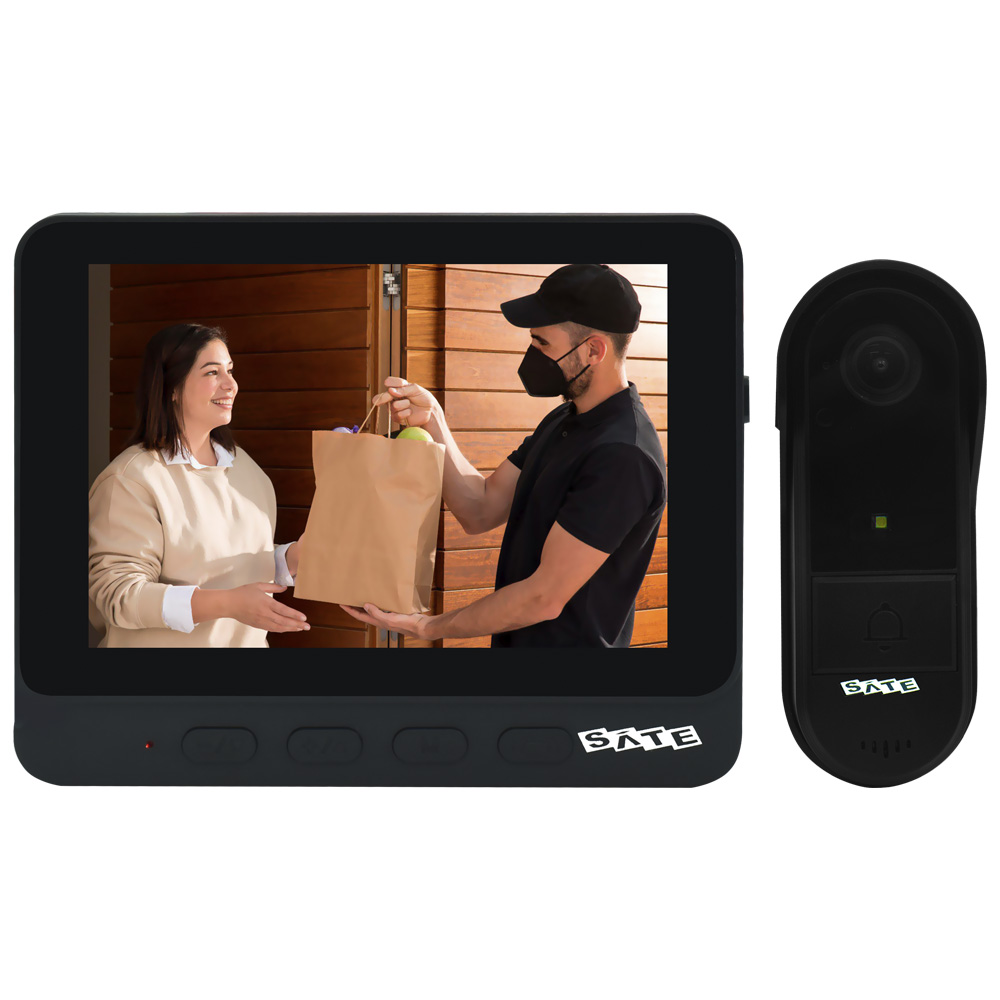 Vídeo Porteiro Satellite A-DB24 Smart Home / Tela 4.3" - Preto