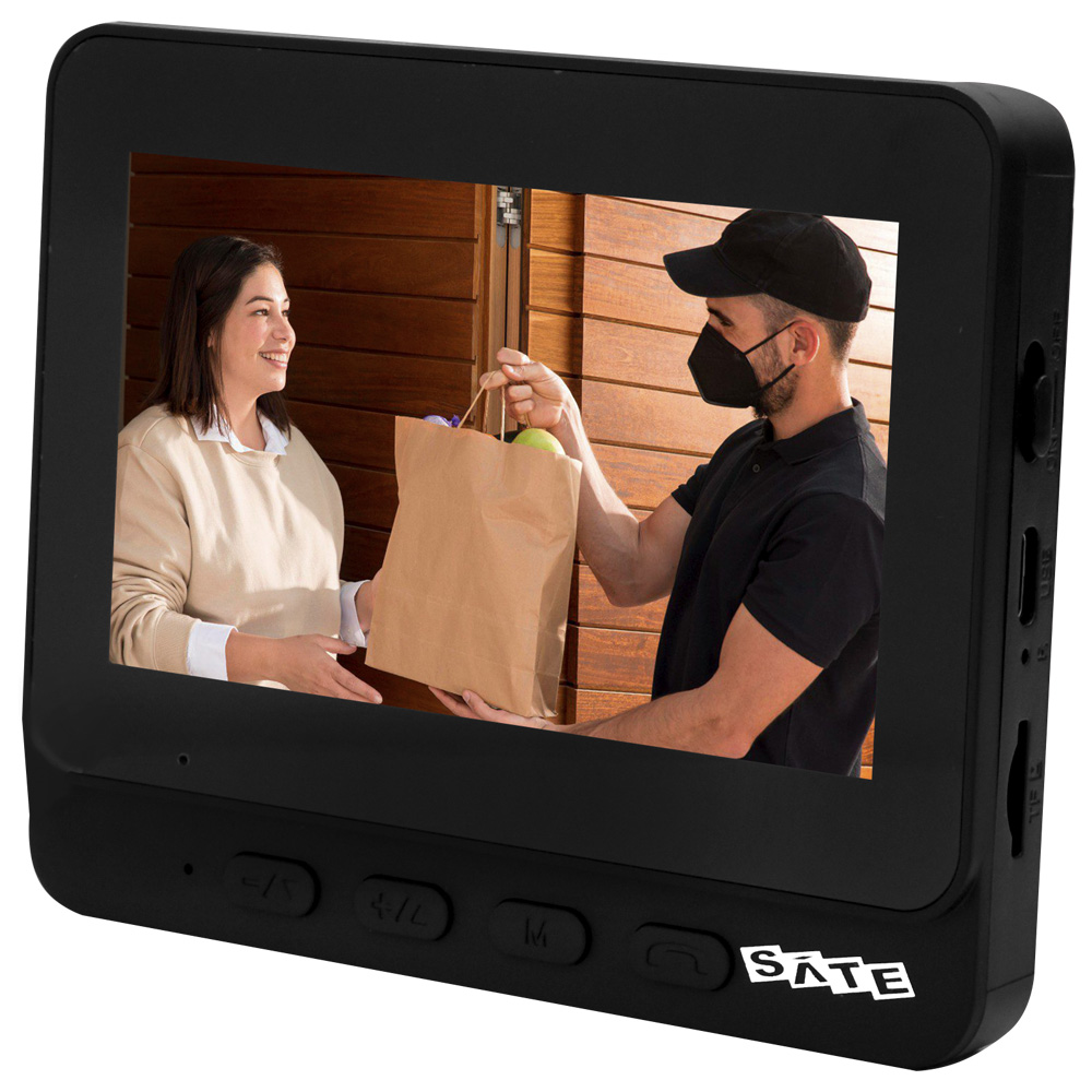 Vídeo Porteiro Satellite A-DB24 Smart Home / Tela 4.3" - Preto
