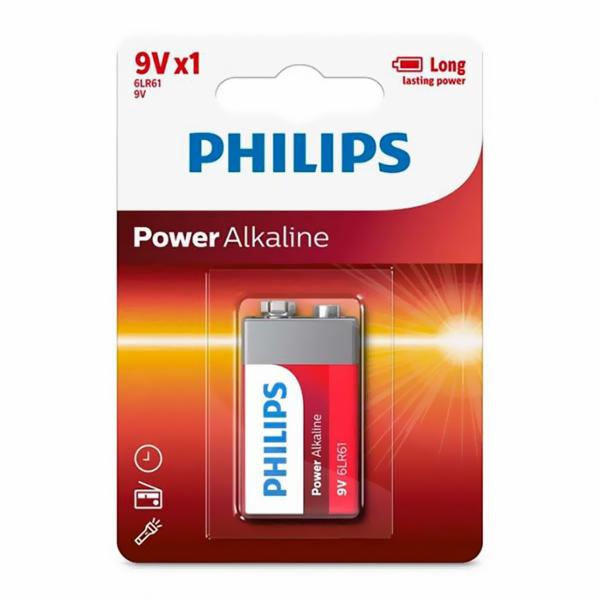 Bateria Philips Alkaline 9V - 6LR61P1B/97
