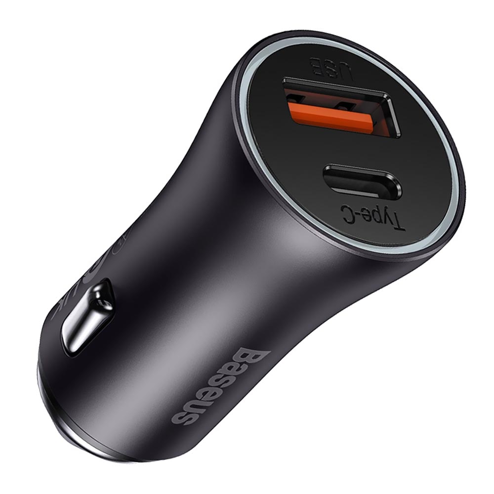 Carregador de Bateria Veicular Baseus CGJM010113 60W / USB / Type-C - Dark Cinza