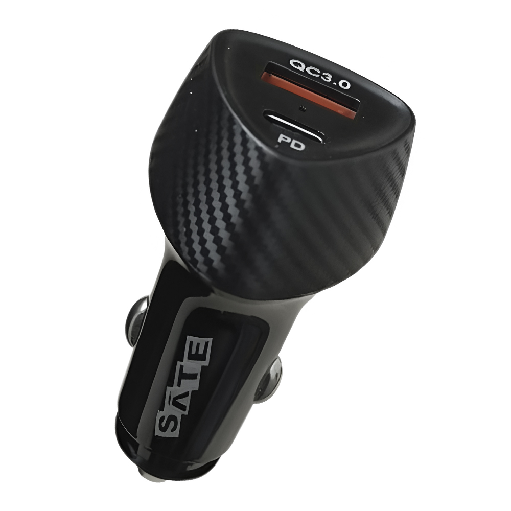 Carregador de Bateria Veicular Satellite A-CC2011 30W / USB / USB-C - Preto