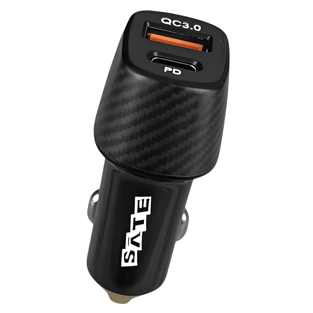 Carregador de Bateria Veicular Satellite A-CC2012 30W / USB / USB-C - Preto