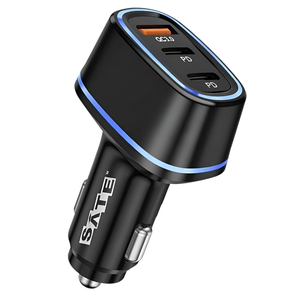 Carregador de Bateria Veicular Satellite A-CC2013 30W / USB / 2 USB-C - Preto