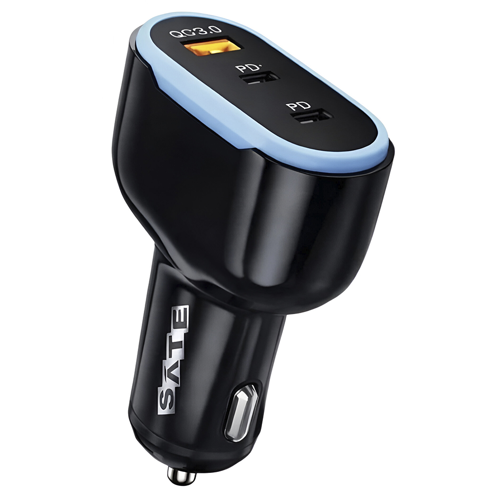 Carregador de Bateria Veicular Satellite A-CC2014 30W / USB / 2 USB-C - Preto