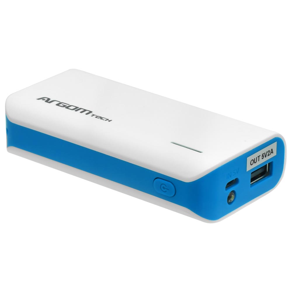 Carregador Portátil ArgomTech ARG-AC-0235L 5000MAH USB / Micro USB - Branco / Azul