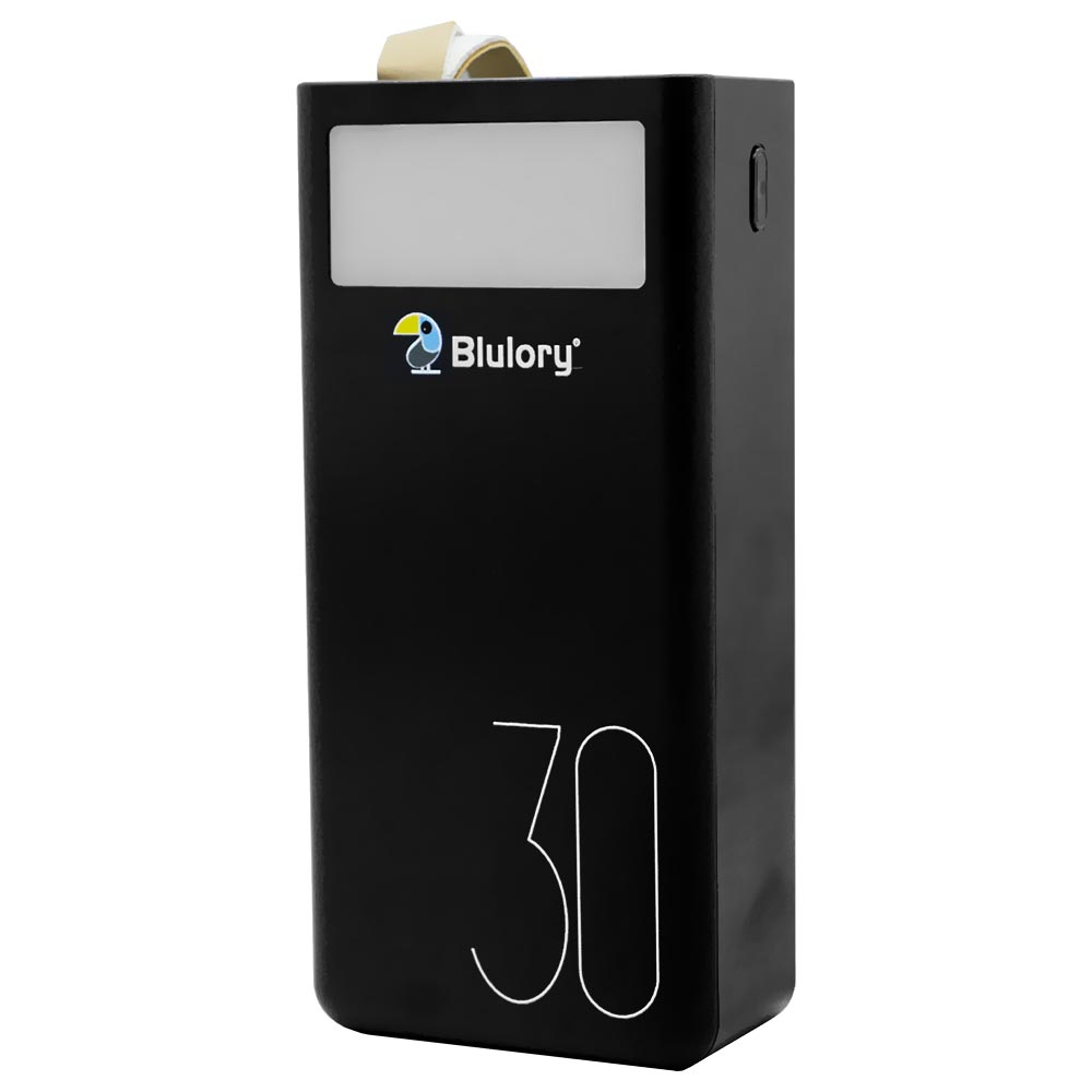 Carregador Portátil Blulory Power Bank 30000MAH / USB / Micro USB / Type-C - Preto