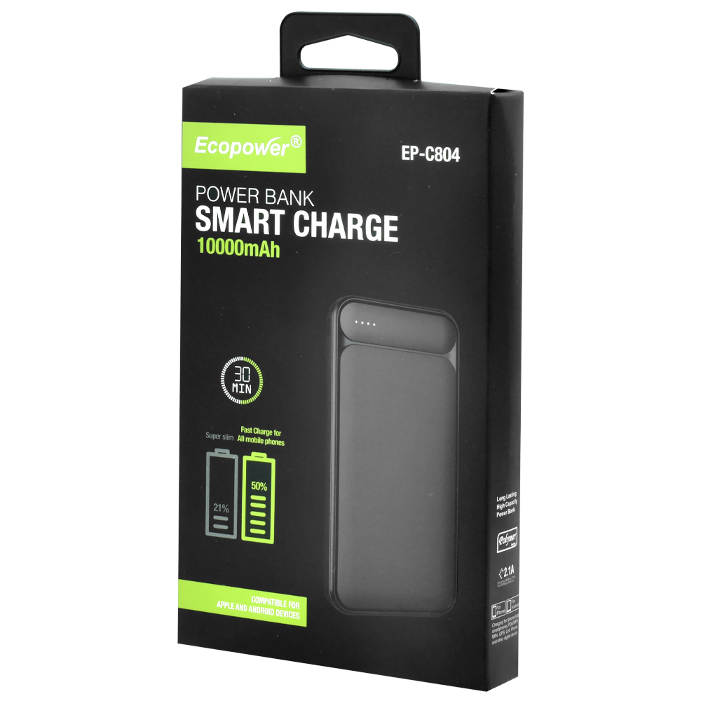 Carregador Portátil Ecopower EP-804 10000MAH / USB / USB-C - Cinza