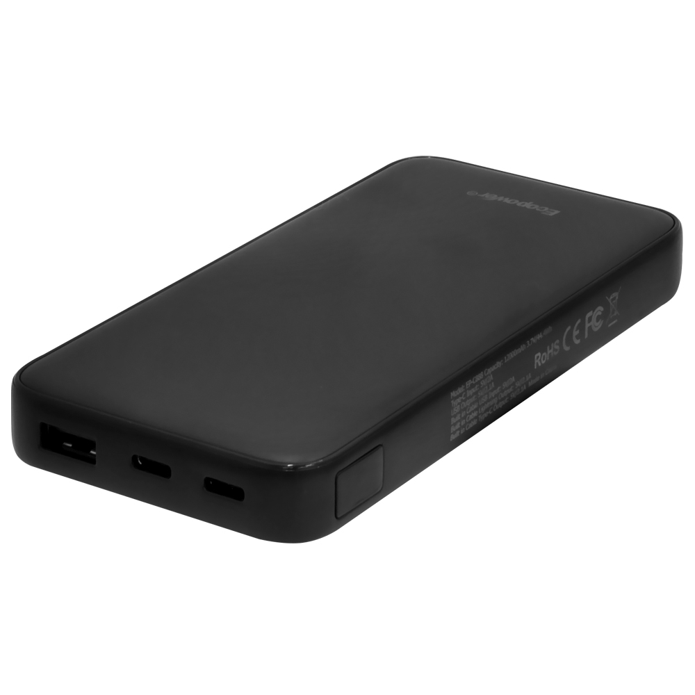 Carregador Portátil Ecopower EP-C888 12000MAH USB / Lightning / USB-C - Preto