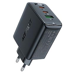 Carregador Tomada Acefast A41 USB / 2 Type-C / 65W - Preto