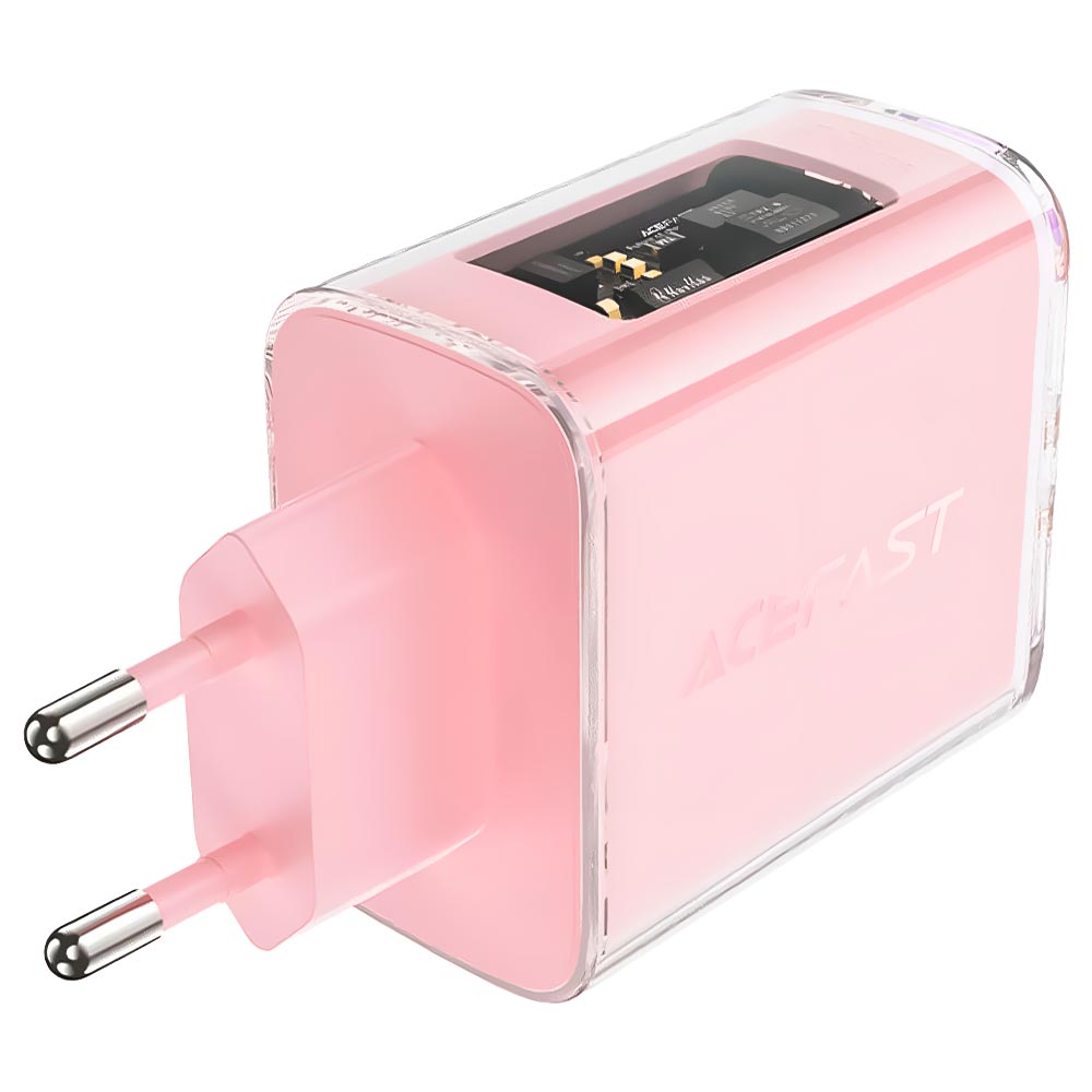 Carregador Tomada Acefast A45 USB / 2 Type-C / 65W - Rosa