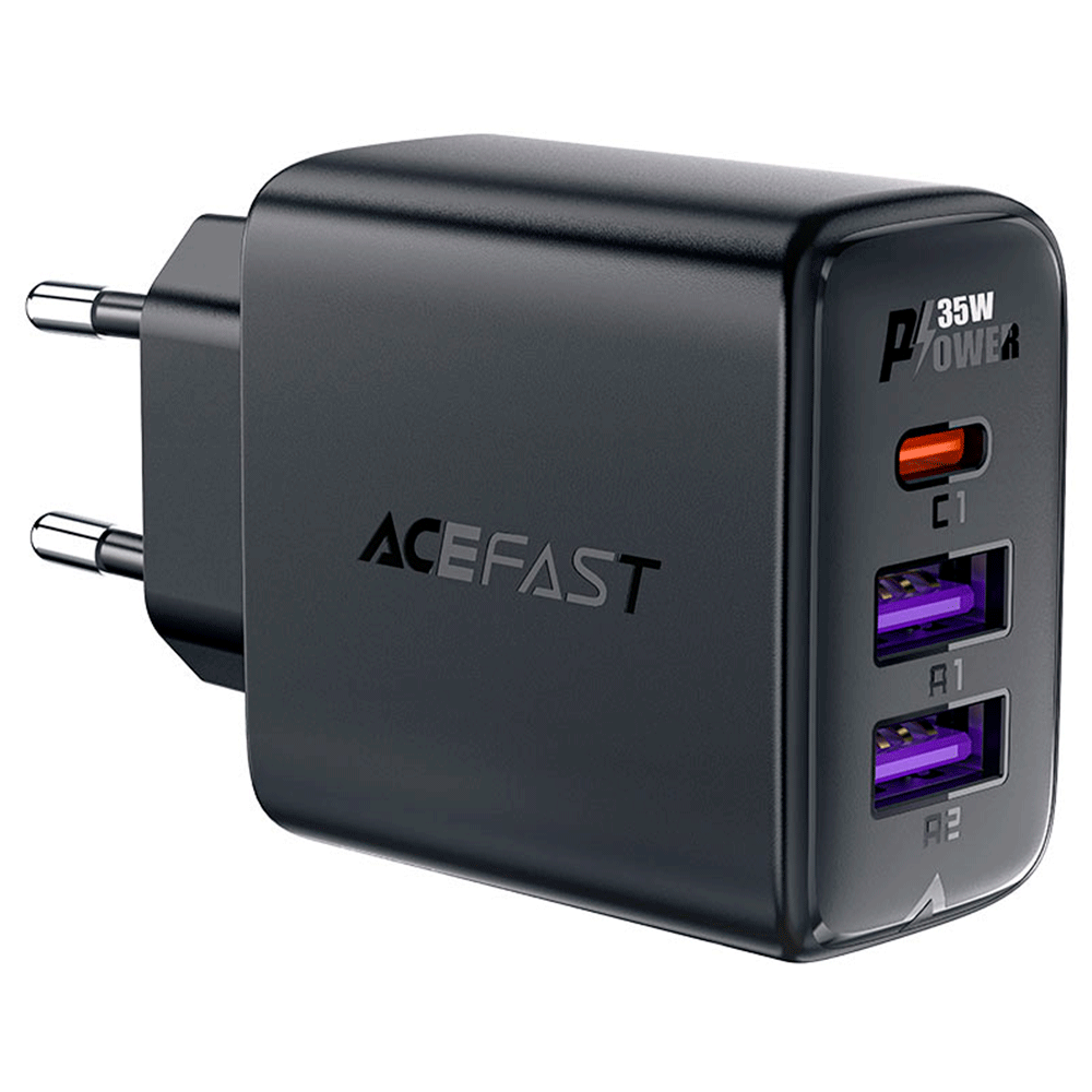 Carregador Tomada Acefast A57  2 USB / Type-C / 35W - Preto