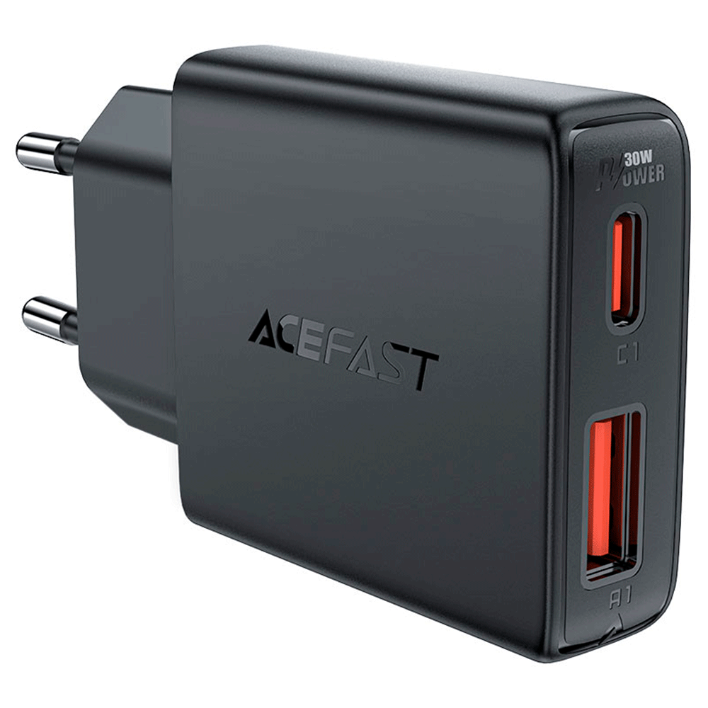 Carregador Tomada Acefast A69 USB / Type-C / 30W - Preto