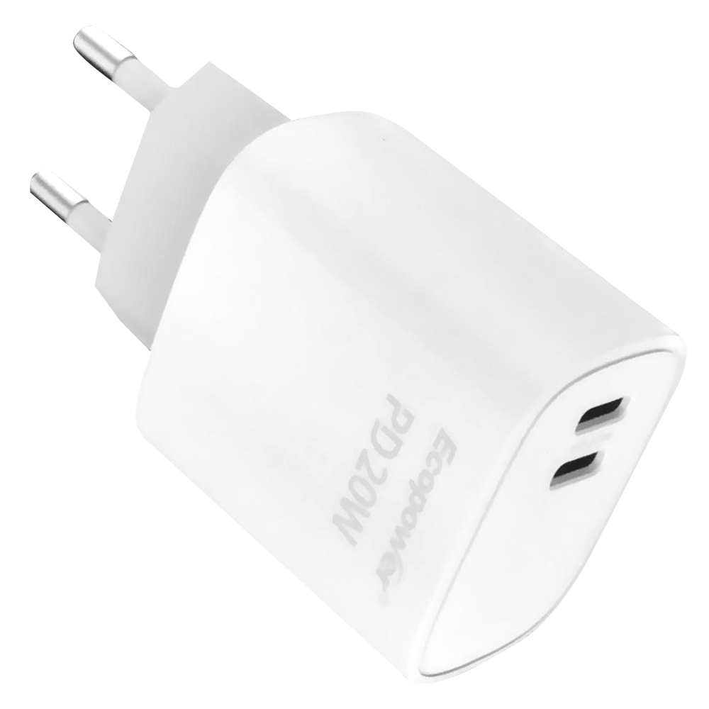 Carregador Tomada Ecopower EP-7026 2 Type-C - Branco